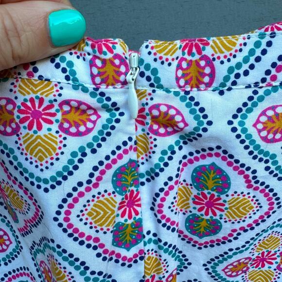 Boden size 8 Petite Geometric Print Lightweight Cotton Mini Skirt w/ POCKETS! - Picture 6 of 10